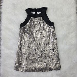Milly Minis Black and Silver Sequim Dress Size 10